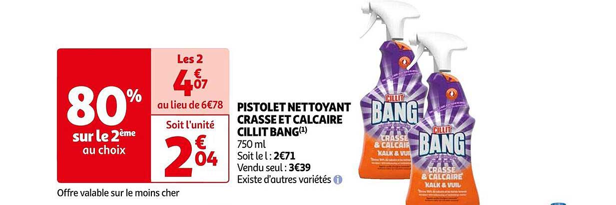 pistolet nettoyant crasse et calcaire cillit bang