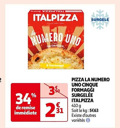 pizza la numéro uno cinque formaggi surgelée italpizza