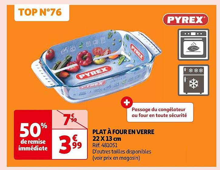 Plat à Four En Verre 22 X 13 Cm Pyrex