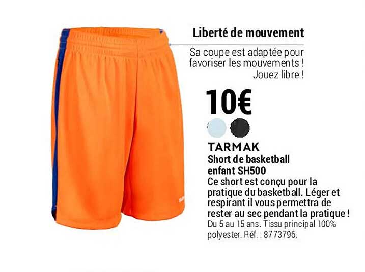 short de basketball enfatn sh500 tarmak