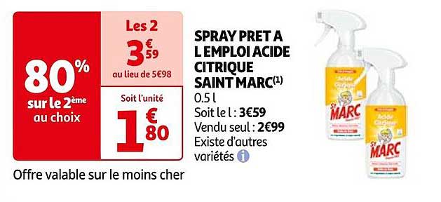 spray prêt à l'emploi acid citrique saint marc