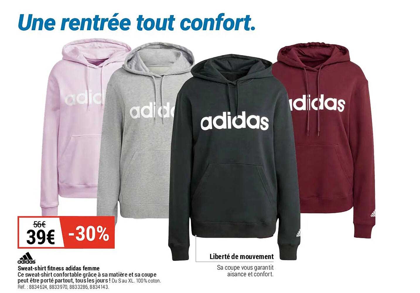 Sweat-shirt Fitness Adidas Femme