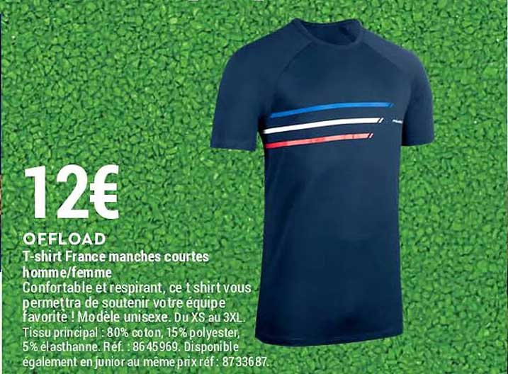 t-shirt france manches courtes homme/femme