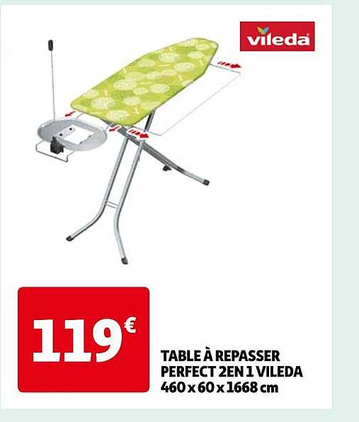 Table à Repasser Perfect 2 En 1 Vileda 460 X 60 X 1668 Cm