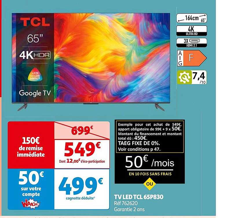 Tv Led Tcl 35p830