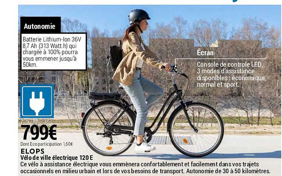 vélo de ville électrique 120 e elops