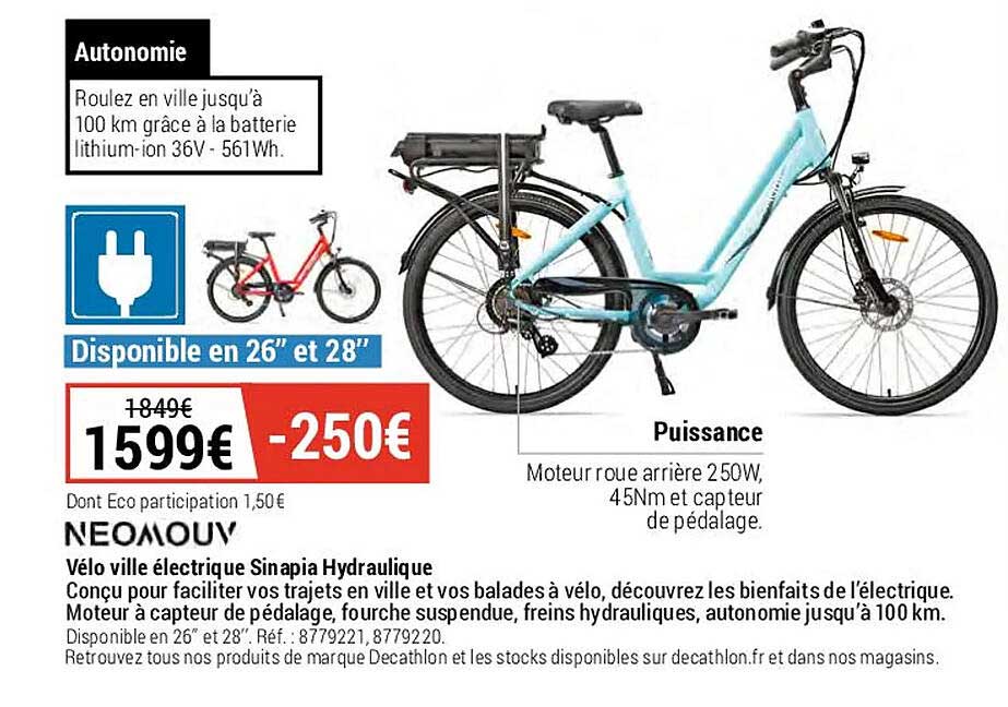 vélo ville électrique sinapia hydraulique neomouv