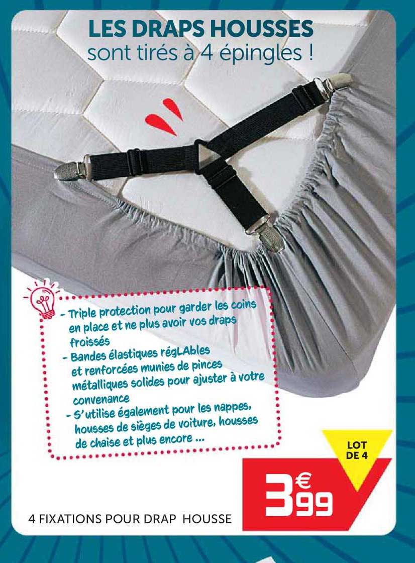 4 fixations pour drap housse