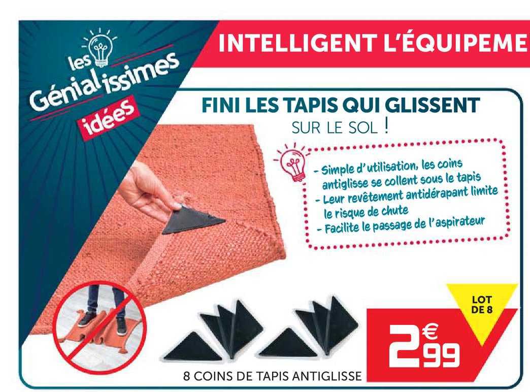 8 Coins De Tapis Antiglisse