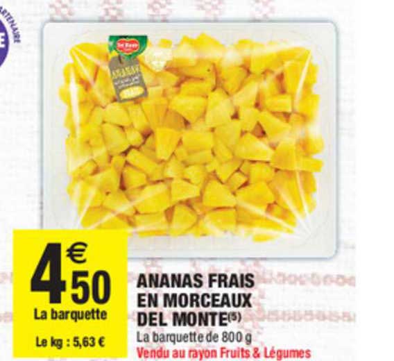 ananas frais en morceaux del monte