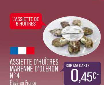 assiette d'huîtres marenne d'oléron
