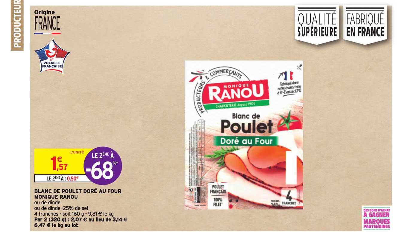 blanc de poulet doré au four monique ranou le 2ème à -68%