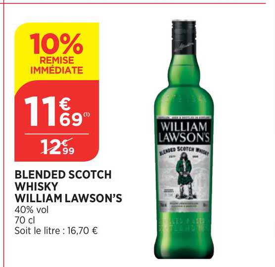blended scotch whisky william lawson's 10% de remise immédiate