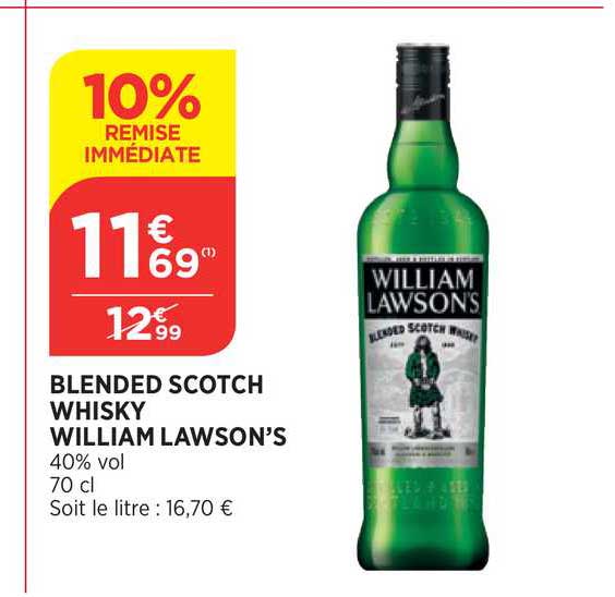 blended scotch whisky william lawson's 10% de remise immédiate