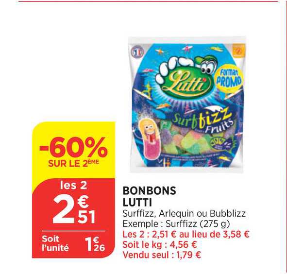 Bonbons Lutti -60% Sur Le 2ème