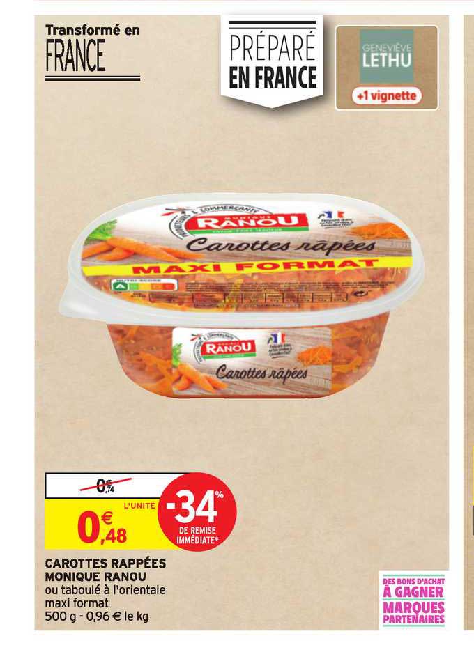 carottes rappées monique ranou -34% de remise immédiate