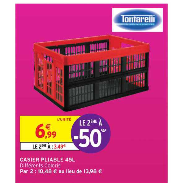 Casier Pliable 45l Tontarelli Le 2ème à -60%