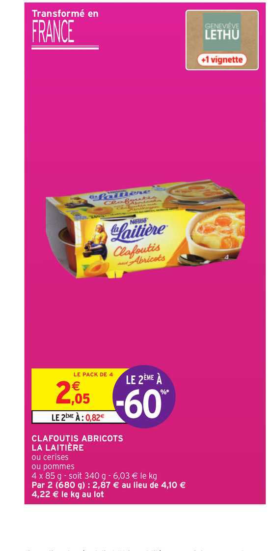 Clafoutis Abricots La Laitière Le 2ème à -60%