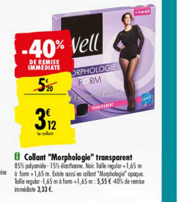 Collant "morphologie" Transparent -40% De Remise Immédiate