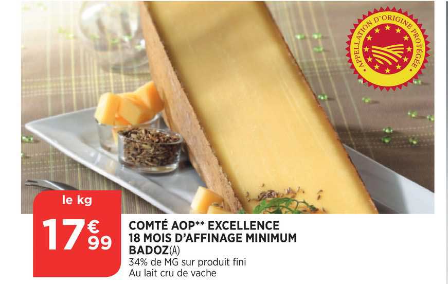 comté aop excellence 18 mois d'affinage minimum badoz