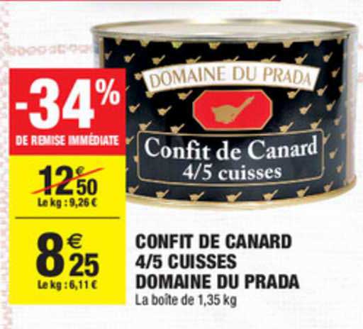 confit de canard 4 5 cuisses domaine du prada -34% de remise immédiate