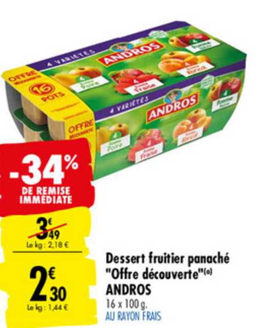 Dessert Fruitier Panaché Offre Découverte Andros -34% De Remise Immédiate