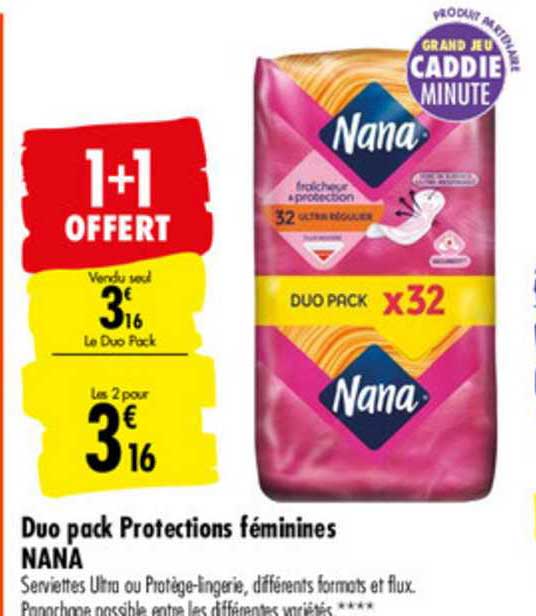 duo pack protections féminines nana 1+1 offert