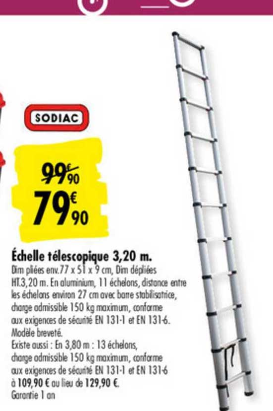 échelle télescopique 3.20 m sodiac