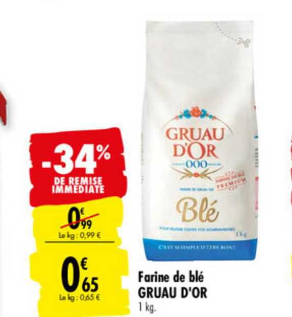 farine de blé gruau d'or -34% de remise immédiate