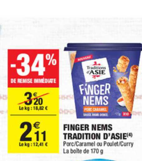finger nems tradition d'asie -34% de remise immédiate