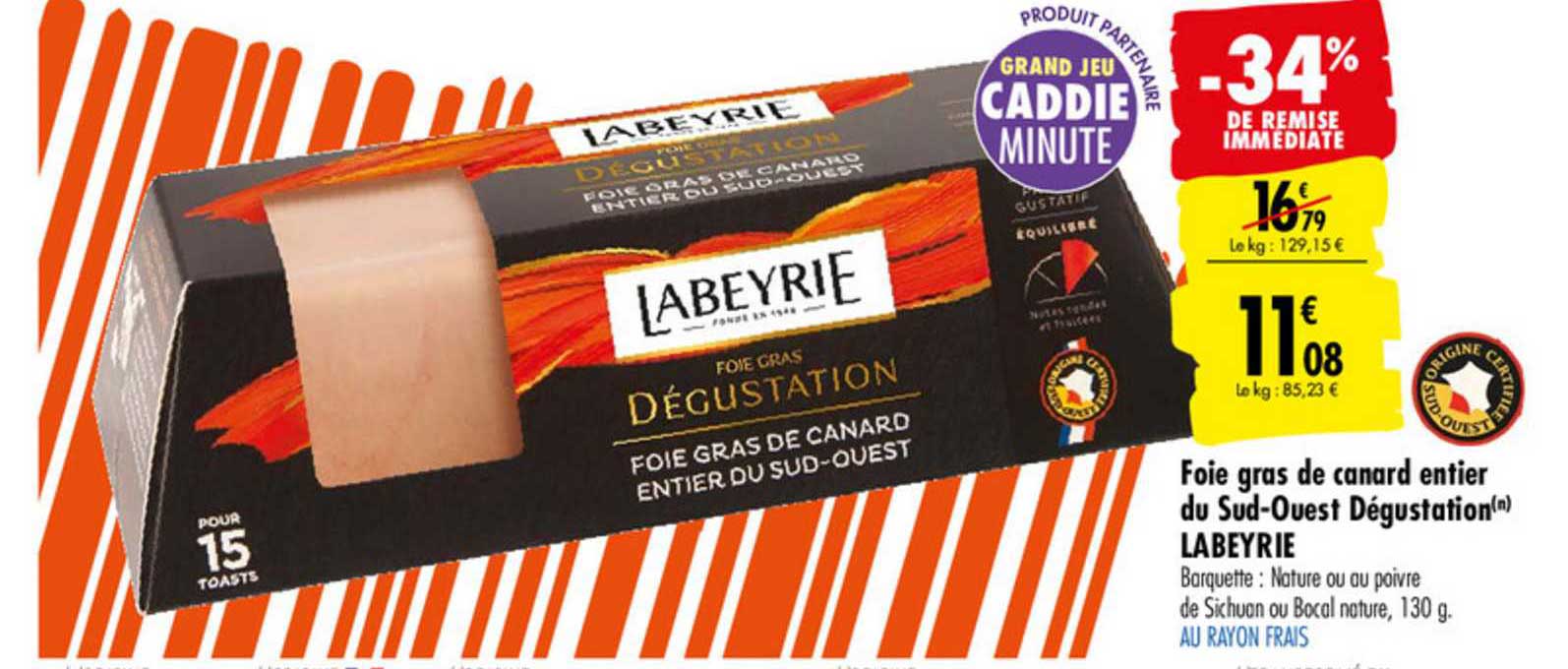 foie gras de canard entier du sud ouest dégustation labeyrie -34% de remise immédiate