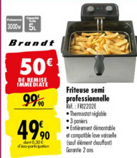 friteuse semi professionnelle brandt