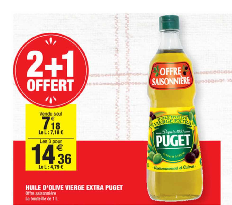 Huile D'olive Verge Extra Puget 2+1 Offert