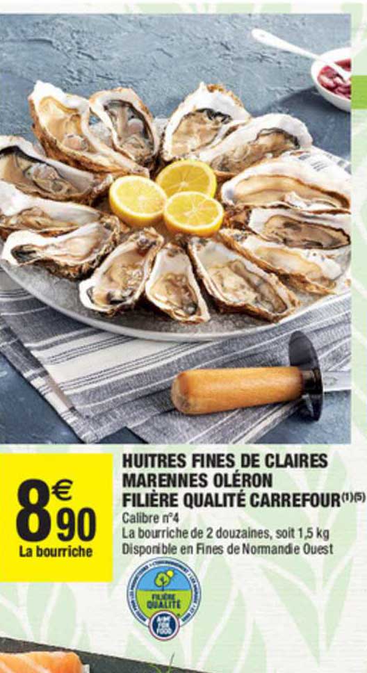 huîtres fines de claires marennes oléron filière qualité carrefour
