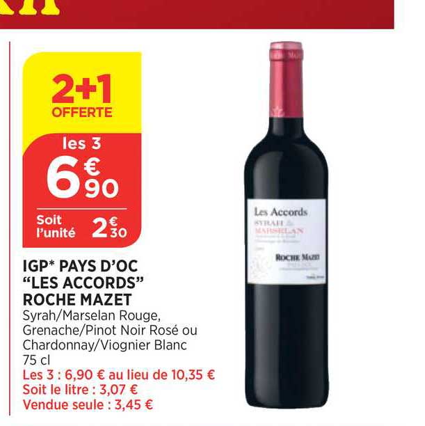 igp pays d'oc les accords roche mazet 2+1 offerte