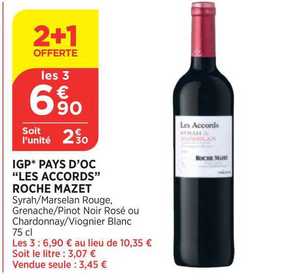 igp pays d'oc les accords roche mazet 2+1 offerte