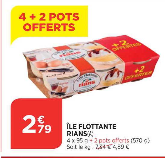 île flottante rians 4+2 offerts