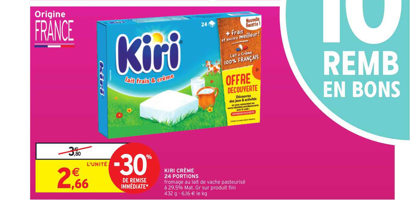 Kiri Crème 24 Portions -30% De Remise Immédiate