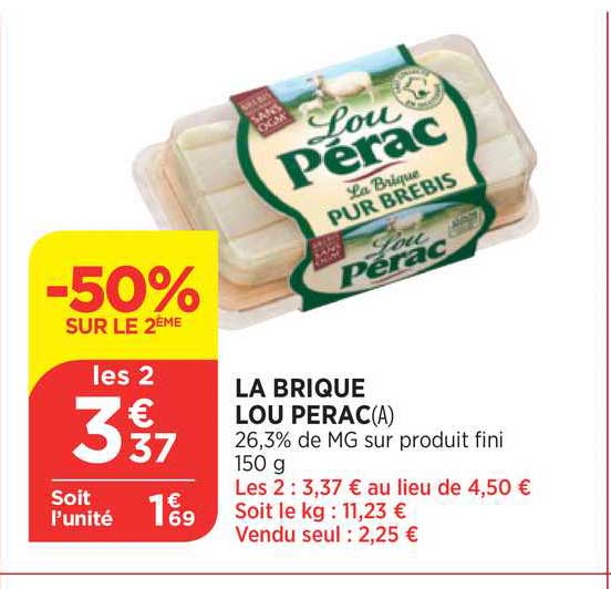 la brique lou perac -50% sur le 2ème