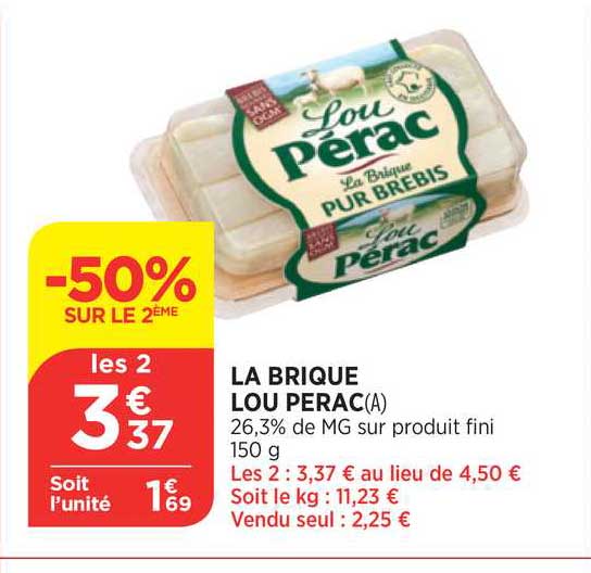 la brique lou perac -50% sur le 2ème