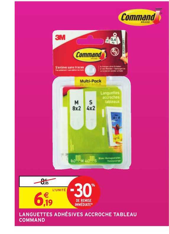 languettes adhésives accroche tableau command -30% de remise immédiate