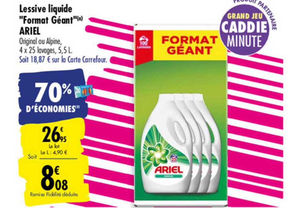 lessive liquide format géant ariel