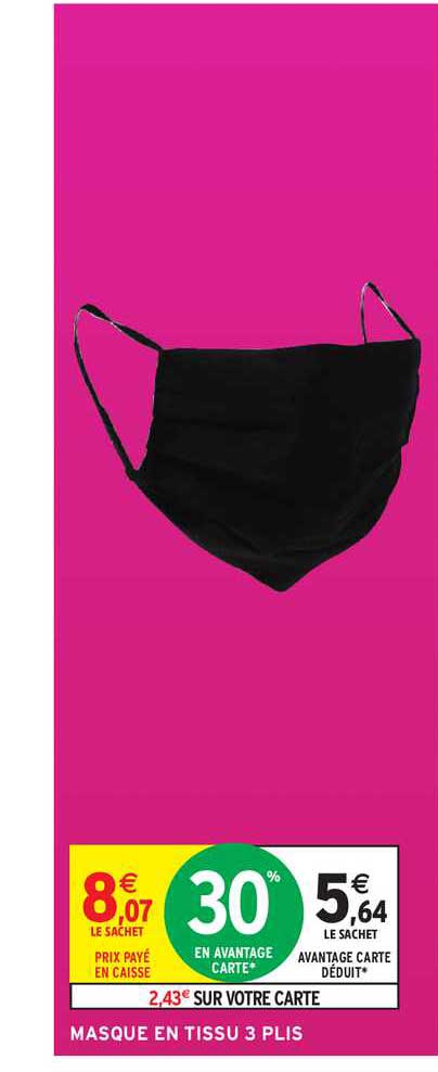 masque en tissu 3 plis