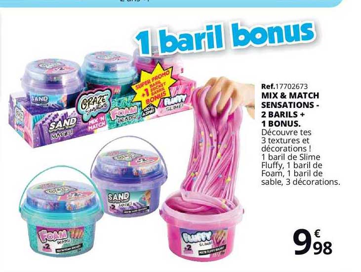 mix & match sensations 2 barils + 1 bonus