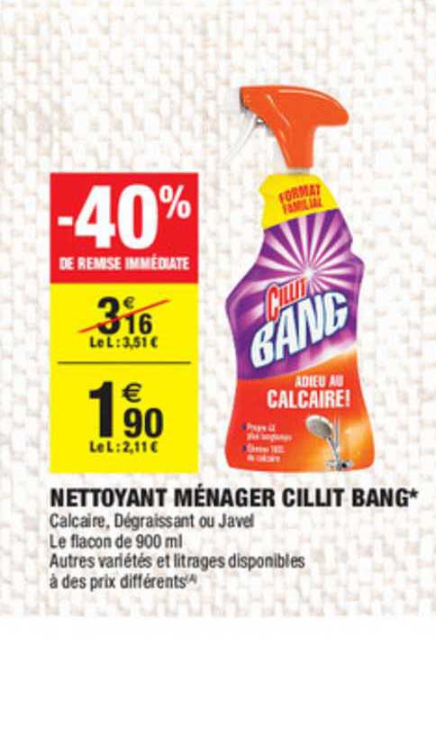 nettoyant ménager cillit bang -40% de remise immédiate