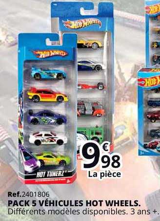 packs 5 véhicules hot wheels