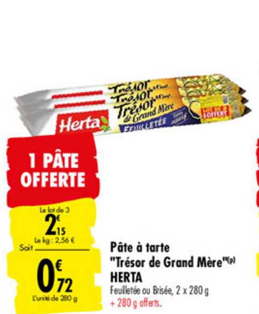 pâte à tarte trésor de grand mère herta