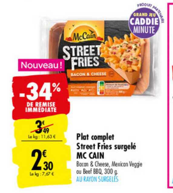 plat complet street fries surgelé mc cain -34% de remise immédiate