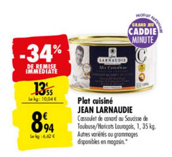 Plat Cuisiné Jean Larnaudie -34% De Remise Immédiate