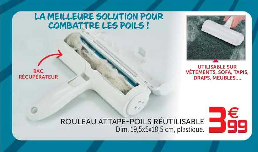 rouleau attrape poils réutilisable